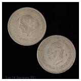 1952-Mo Mexico 72%-Silver 5 Pesos (2)