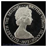 1973 BVI 92.3% Silver Frigate Birds $1 (*GEM PR)