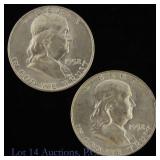 1952-D US Silver Franklin Half Dollars (CH BU), 2