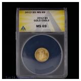 2012 (P) US $5 Gold Eagle Bullion (ANACS MS 69)