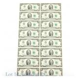 1976 USA $2 Fed Res STAR Notes Uncut (CU), 16