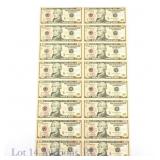 2004-A USA $10 Fed Res STAR Notes Uncut (CU), 16