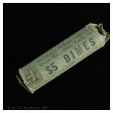 US 90%-Silver Dimes in Bank Roll (50)