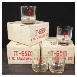 Seagram's Red Label Rocks Glasses, NIB (12)