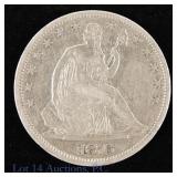 1876-CC Silver Liberty Seated 50c SE R-6.1 (*EF)