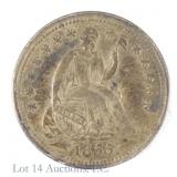 1855 US Silver Liberty Seated 1/2 Dime (SE 5.4)