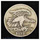 1837 US 'Silver' Feuchtwanger 1c Hard Time Token