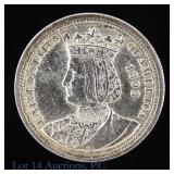 1893 US Silver Columbian Expo Isabella 25c (*BU)