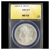 1881-S US Silver Morgan Dollar (ANACS MS63)