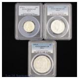 1976s Silver Proof 25c, 50c & $1 PCGS PR69 DCAM, 3
