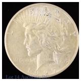 1927 (P) US Silver Peace Dollar - Key Date (*AU+)