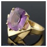 14k Yellow Gold and Amethyst Ring