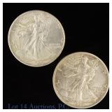 1935 & 1939-D US Silver W/L 50c , 2