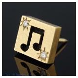 14k Yellow Gold Lapel Pin w/ Diamonds