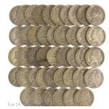1942-1945 US 35%-Silver Jefferson WW2 Nickels, 43