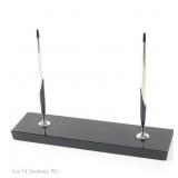 Cross Sterling Silver Double Pen Desk Set W Base