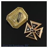 10k Yellow Gold & Sterling Silver School Pins