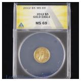 2012 (P) US $5 Gold Eagle Bullion (ANACS MS 69)