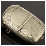 Silver Plated Vesta w/ Stamp, Pencil, Coin Holders