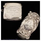 Antique Sterling Silver Vesta Cases / Match Safes