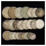 Various 40% - 90% Silver Foreign Coins (24)