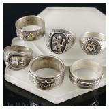Sterling Silver Rings Lot (6)