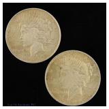 1922 & 1923 US 90%-Silver Peace $1 (2)