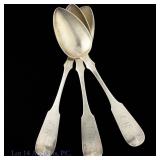 1830s Phineas Fries Silver Fiddle Serving Spoons 3