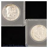 1951 & 1954 US Silver Proof Franklin 50c (2)