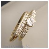 14k Gold Diamond Bridal Ring Set
