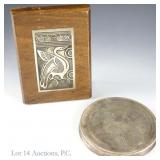 Weighted Silver Medallion & Desk Decor