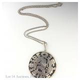 Mesoamerican Style Sterling Silver Medallion