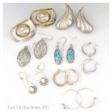 Sterling Silver Earrings (8 Pairs)