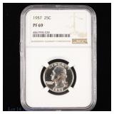 1957 US Silver Proof Wash. 25c (NGC 69)