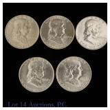 1951 - 1954 US Silver Franklin 50c, 5