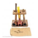 Tobacco Pipes(3) w/ Stand