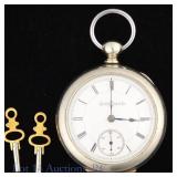 Illinois Watch Co. Key Wind Silveroid Pocket Watch