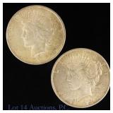 1923 & 1925 US Silver Peace $1 (*Toned), 2