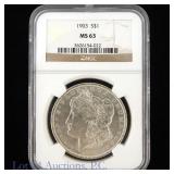 1903 (P) US Silver Morgan Dollar (NGC MS63)