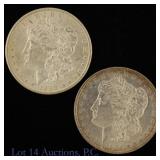 1898-O & 1904-O US Silver Morgan Dollars, 2
