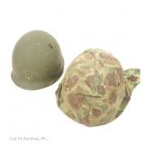 WWII US Marine Helmet, Liner, Cover