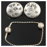 Sterling Silver Pandora Keychain Cummings Earrings