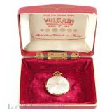 Vulcain 14K Plated Swiss Pocket Watch In Box