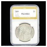 1891 (P) Silver Morgan $1 (PGA MS63)