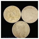 1926-S USA 90%-Silver Peace Dollars, 3