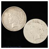 1924s & 1926s US Silver Peace Dollars, 2