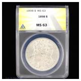 1898 US Silver Morgan Dollar (ANACS MS63)