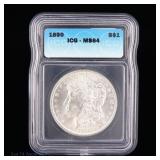 1890 (P) US Silver Morgan Dollar (ICG MS64)