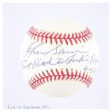 John Sain Signed '1st Pitch to Jackie' Baseball