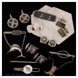 Sterling Silver Cuff Links And Tie Clips* (5+5)